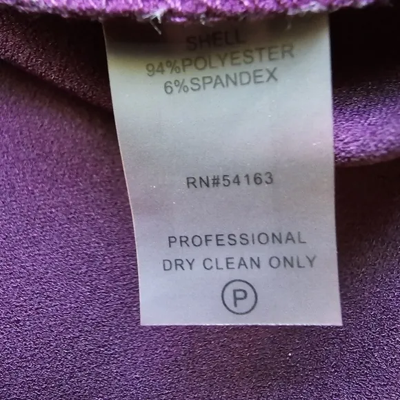 Calvin Klein Purple Sheath Dress Three-Quarter Ruffle Sleeve Boat Neck Sz. 10