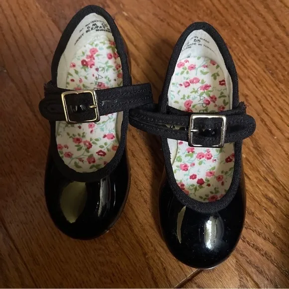 Capezio Black Tap Shoes Girls Size 6M Tele Tone Tap 3800T