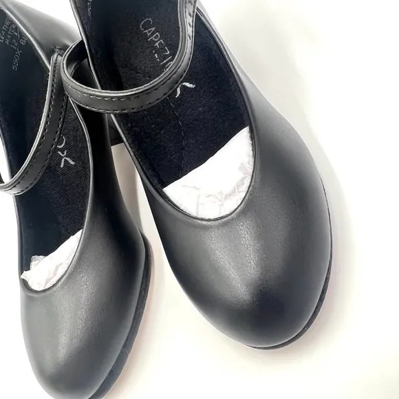 Capezio Jr. Footlight 550 550X Black Character Dance Shoes Little Girls 12.5