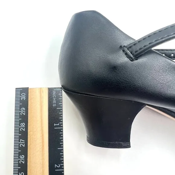 Capezio Jr. Footlight 550 550X Black Character Dance Shoes Little Girls 12.5