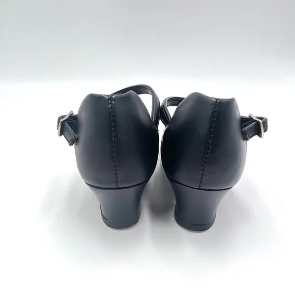 Capezio Jr. Footlight 550 550X Black Character Dance Shoes Little Girls 12.5