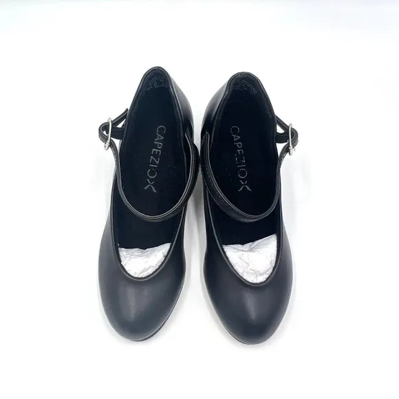 Capezio Jr. Footlight 550 550X Black Character Dance Shoes Little Girls 12.5