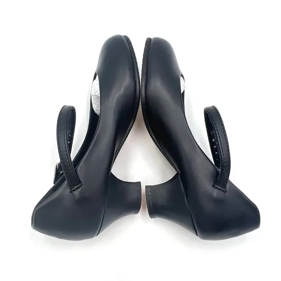 Capezio Jr. Footlight 550 550X Black Character Dance Shoes Little Girls 12.5