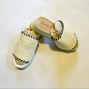 Casadei Woven Leather Wedges