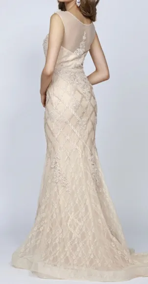 Champagne gold New lace mermaid formal evening mother of the bride