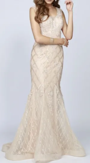 Champagne gold New lace mermaid formal evening mother of the bride