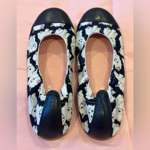 Charabia Paris Black and White Cat Print Flats 🐈‍⬛