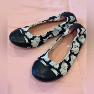 Charabia Paris Black and White Cat Print Flats 🐈‍⬛