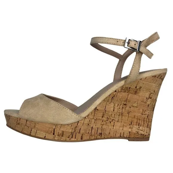 Charles by Charles David Nude Lambert Cork Wedges - Size 9.5 - Women