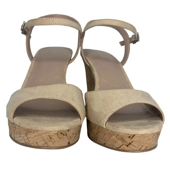 Charles by Charles David Nude Lambert Cork Wedges - Size 9.5 - Women