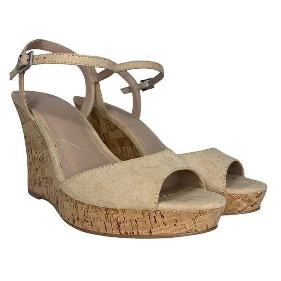 Charles by Charles David Nude Lambert Cork Wedges - Size 9.5 - Women
