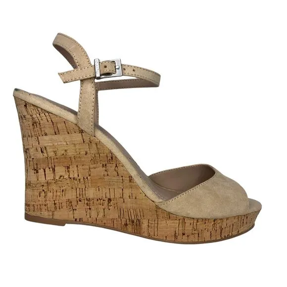 Charles by Charles David Nude Lambert Cork Wedges - Size 9.5 - Women