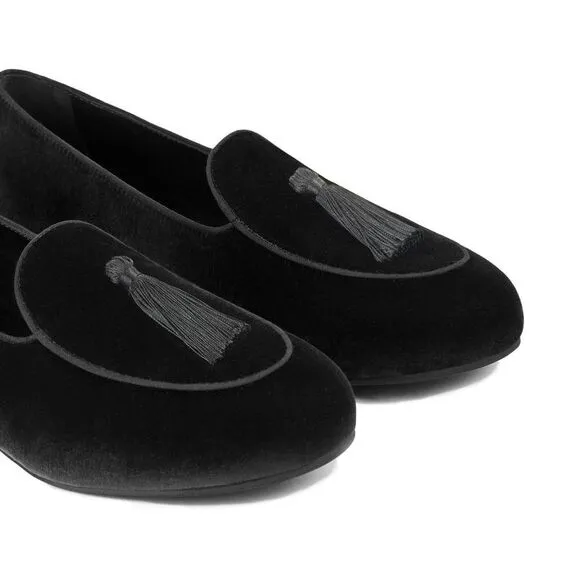 Charles Philip Black Velvet Men's Loafer