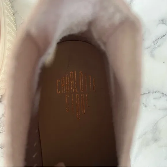 Charlotte Stone Darcy in Pêche Lace Up Leather Moccasin Sneakers Powder Pink 10