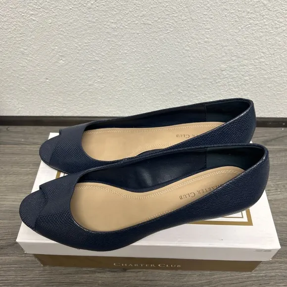 Charter Club Camii Wedges Navy SM