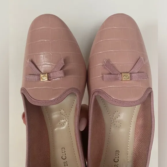 Charter Club - Kimii Deconstructed Loafers / Flats in Pink Croc Leather - Size 8