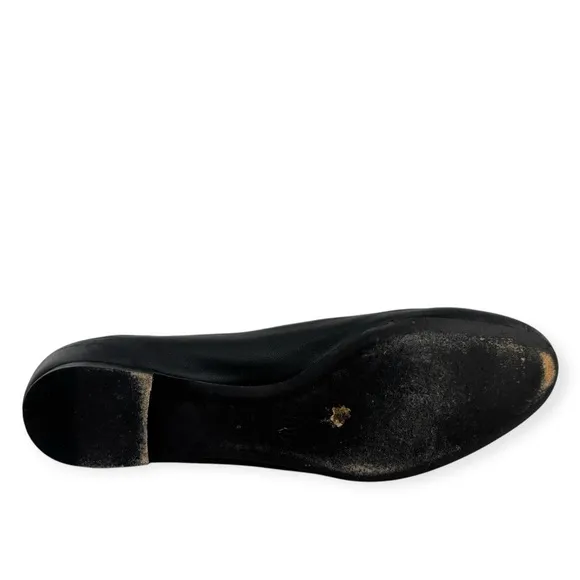 Chloe Black Leather Crystal Embellished Ballet Flats