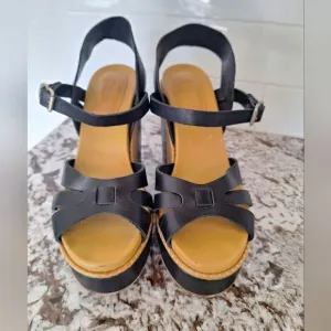 Chloe platform wedges leather sandals size 37
