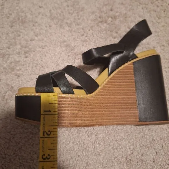 Chloe platform wedges leather sandals size 37