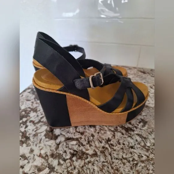 Chloe platform wedges leather sandals size 37