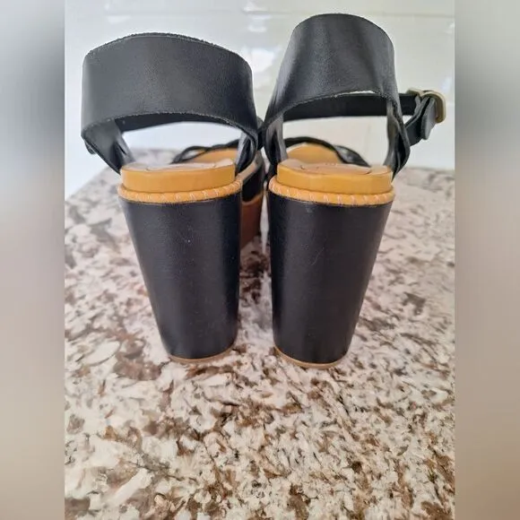 Chloe platform wedges leather sandals size 37