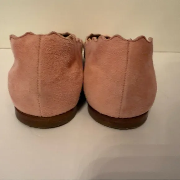 CHLOE SHOES BALLET FLATS SOFT PINK SUEDE LEATHER ITALY LUXURY SIZE 35.5 5