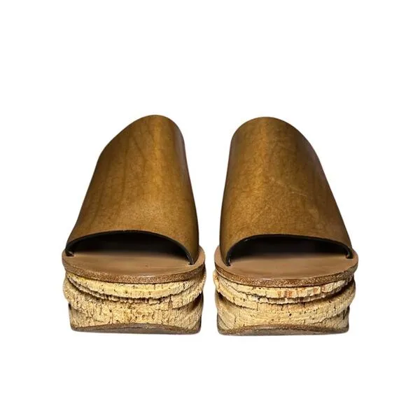 Chloe Woody Camille Platform Sandals Mules Slip On Wedges Heels Size 40 Italy
