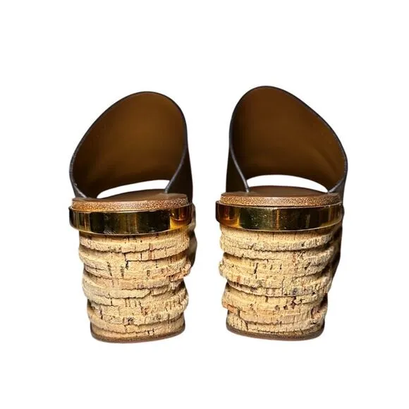 Chloe Woody Camille Platform Sandals Mules Slip On Wedges Heels Size 40 Italy