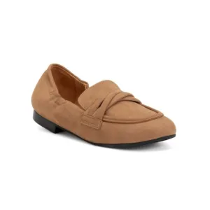 CHOCOLAT BLU Tan Suede Abel Scrunched Back Flats