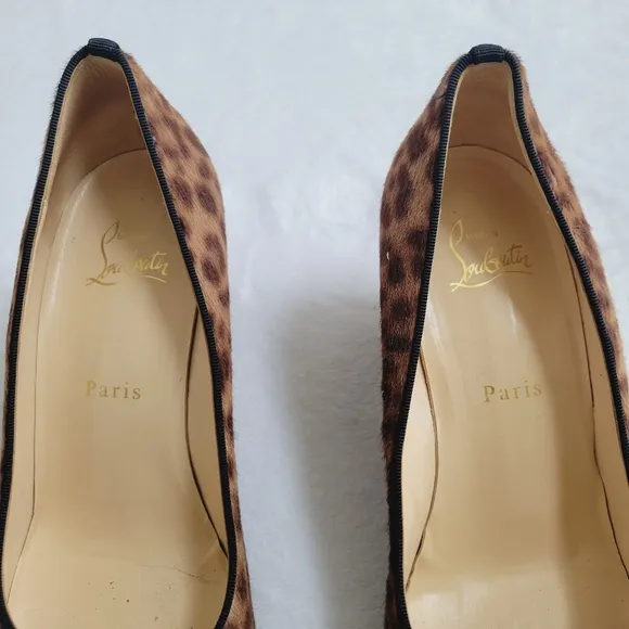 Christian Louboutin‎ Pony Hair Animal Print Wedge Heel Pumps