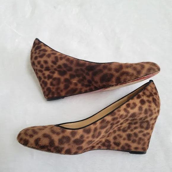 Christian Louboutin‎ Pony Hair Animal Print Wedge Heel Pumps