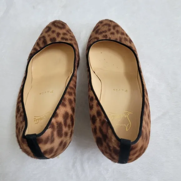 Christian Louboutin‎ Pony Hair Animal Print Wedge Heel Pumps