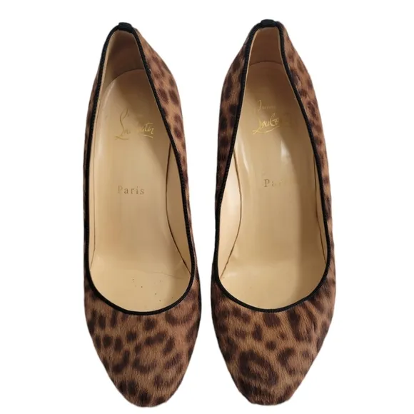 Christian Louboutin‎ Pony Hair Animal Print Wedge Heel Pumps