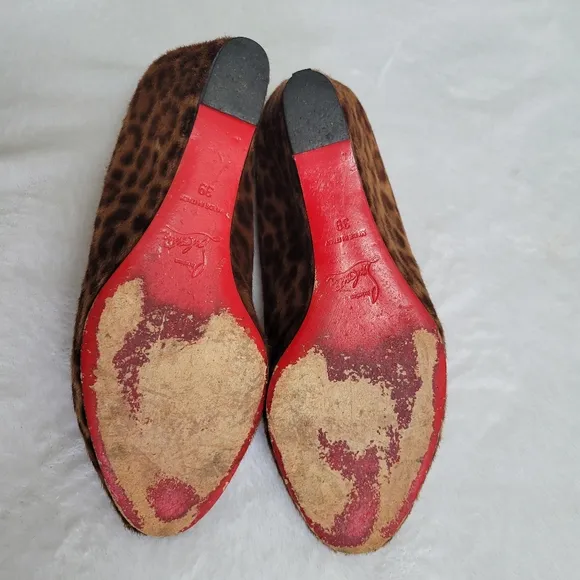 Christian Louboutin‎ Pony Hair Animal Print Wedge Heel Pumps