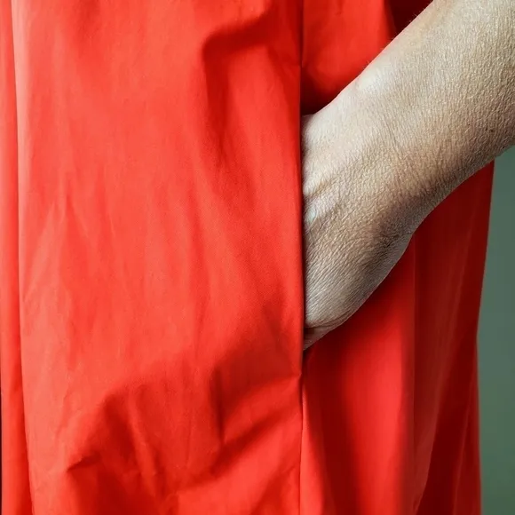 Christopher John Rogers Red Orange Baby Doll Ruffle Dress Size XS