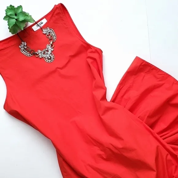 Christopher John Rogers Red Orange Baby Doll Ruffle Dress Size XS