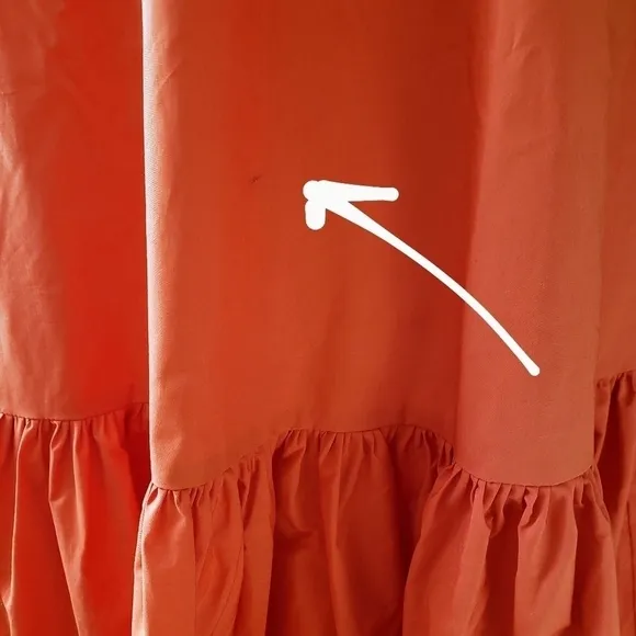 Christopher John Rogers Red Orange Baby Doll Ruffle Dress Size XS