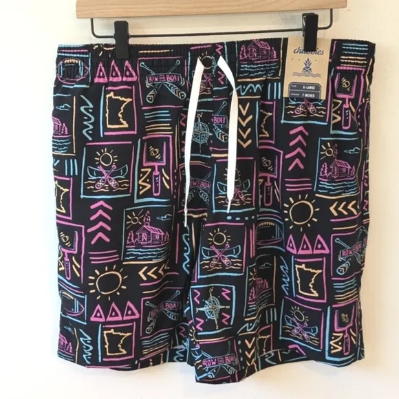 Chubbies Men's The Camp Scheels 7&quot; Classic Swim Trunks MN Theme Row the Boat XL