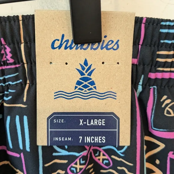 Chubbies Men's The Camp Scheels 7&quot; Classic Swim Trunks MN Theme Row the Boat XL