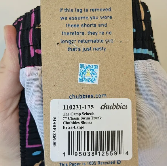 Chubbies Men's The Camp Scheels 7&quot; Classic Swim Trunks MN Theme Row the Boat XL