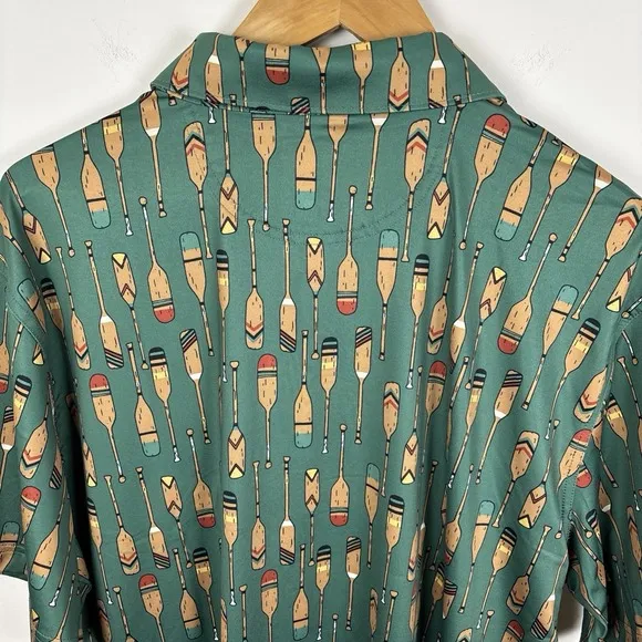 Chubbies Polo Performance 2.0 Mens XL The Row Your Boat Green Paddle Golf Shirt
