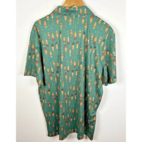 Chubbies Polo Performance 2.0 Mens XL The Row Your Boat Green Paddle Golf Shirt