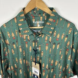 Chubbies Polo Performance 2.0 Mens XL The Row Your Boat Green Paddle Golf Shirt