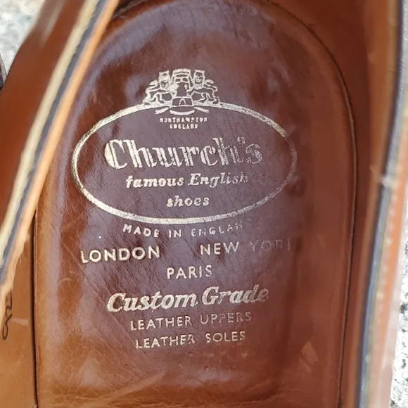 Church's Custom Grade Shannon Classic Brown Leather Derby Men's Shoes 9.5
