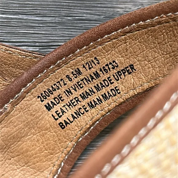 Clarks Amelia Air Espadrille Platform Wedges Heels Sandals Leather Tan Size 8.5