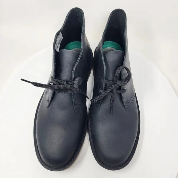 Clarks Bushacre 3 Chukka Boots Men 11 Wide Black Leather Lace-up Ortholite