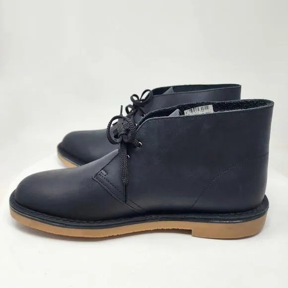 Clarks Bushacre 3 Chukka Boots Men 11 Wide Black Leather Lace-up Ortholite
