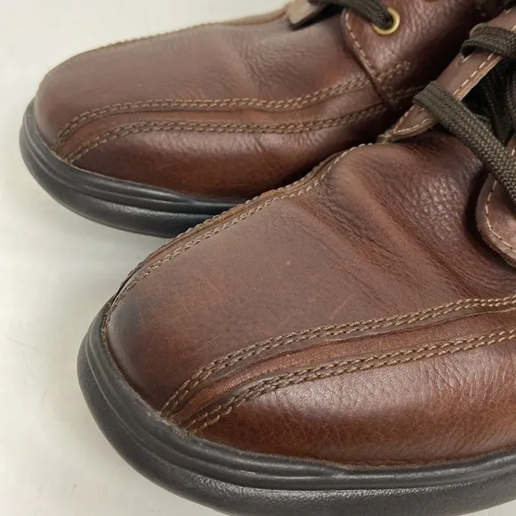 Clarks Collection Brown Leather Lace Up Casual Derby Oxford Shoes