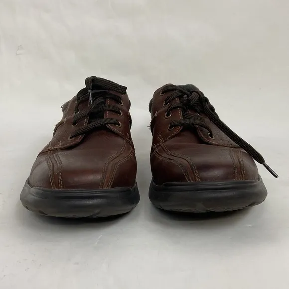 Clarks Collection Brown Leather Lace Up Casual Derby Oxford Shoes
