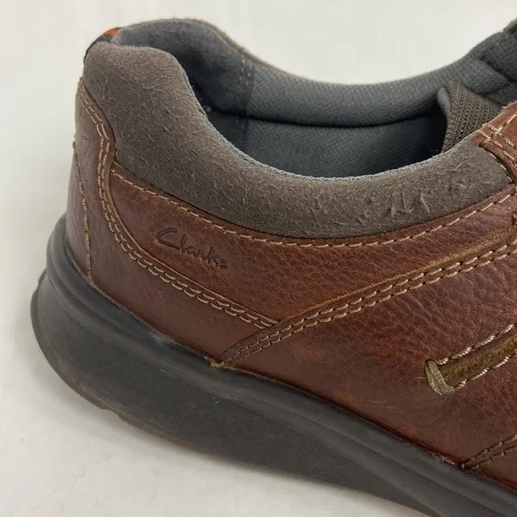 Clarks Collection Brown Leather Lace Up Casual Derby Oxford Shoes